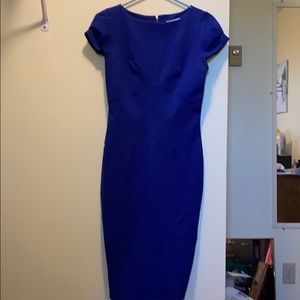 Deep blue office dress